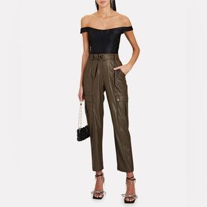 Intermix Addison belted faux leather cargo pants. Size 00